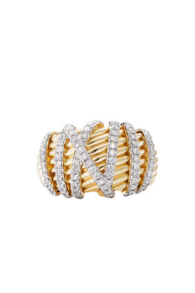 Helena Dome Ring, 18k Yellow Gold & Diamonds